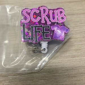 Retractable ID/Badge holder. “Scrub Life” 💜